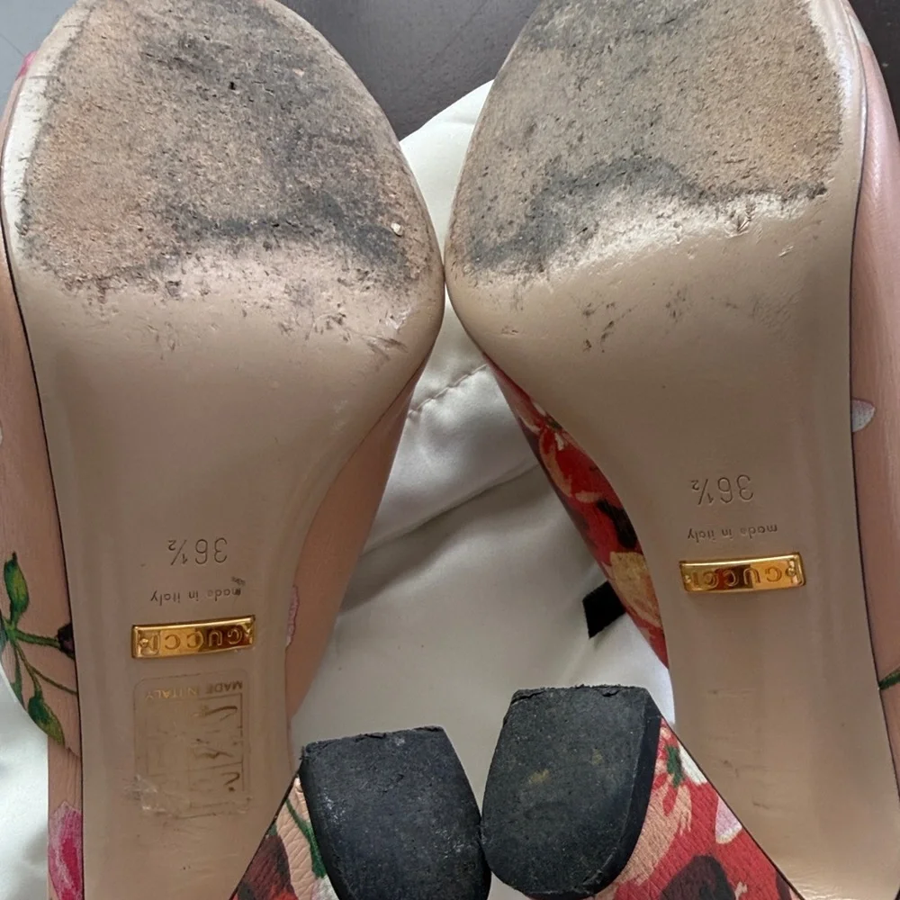 Gucci Pink Floral Open-Back Mules - Picture 4 of 7